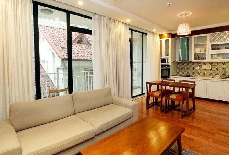 Furnished 02 bedroom apartment on Dang Thai Mai for rent balcony
