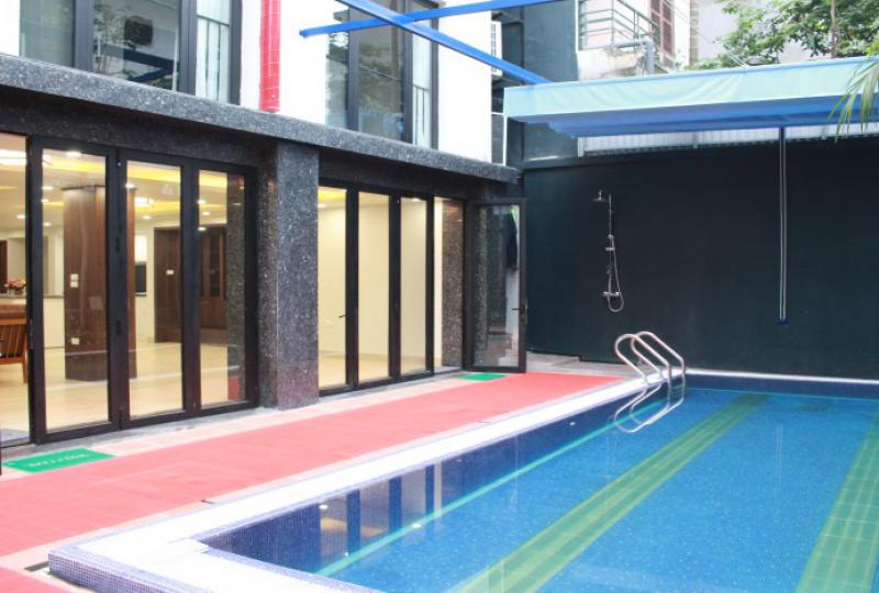 Garden and swimming pool duplex apartment for rent in Tay Ho