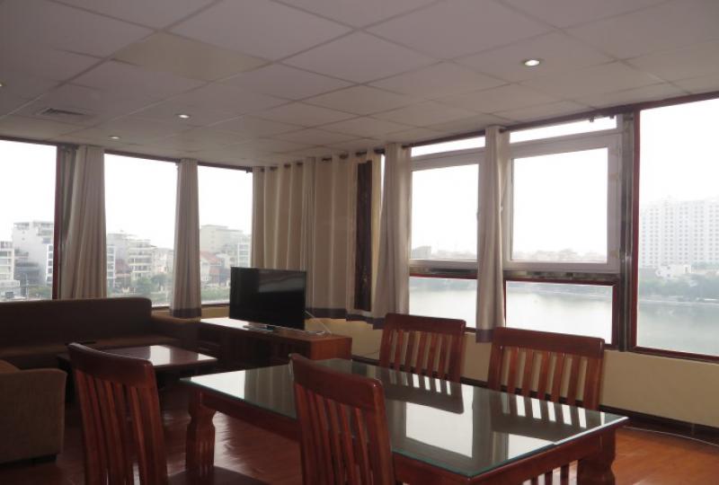 Lake view one bedroom apartment in Tay Ho on top floor