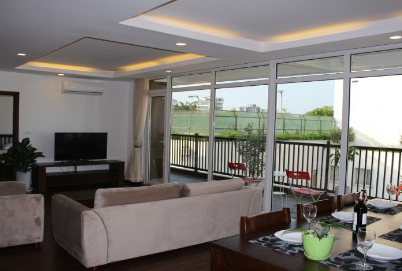Large balcony 3 bedroom apartment in Nghi Tam village Tay Ho