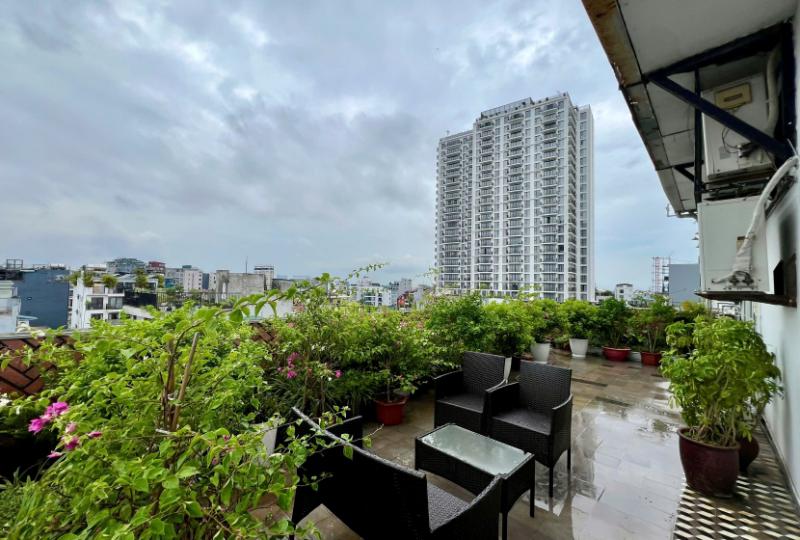 Large terrace apartment in Tay Ho for rent with 2 bedrooms