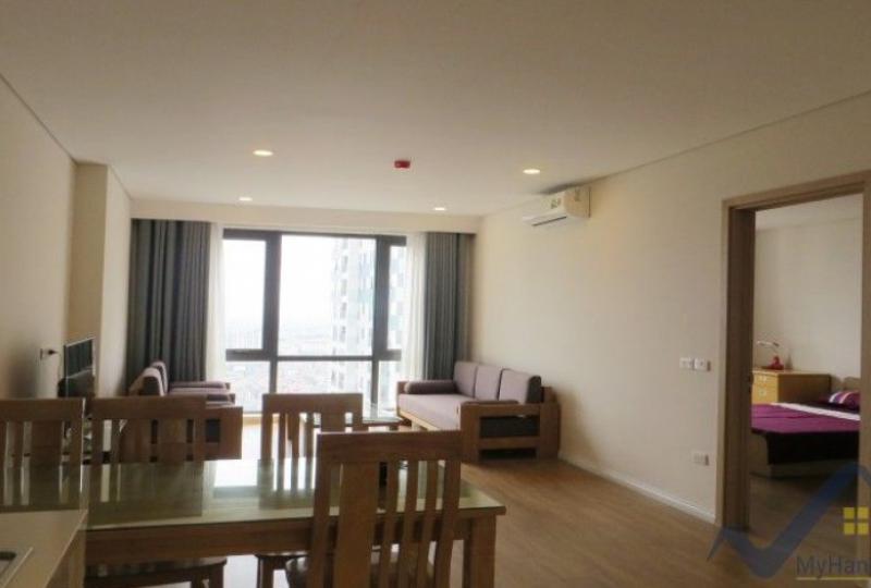 Partly furnished apartment in Mipec Riverside 02 bedrooms lake view
