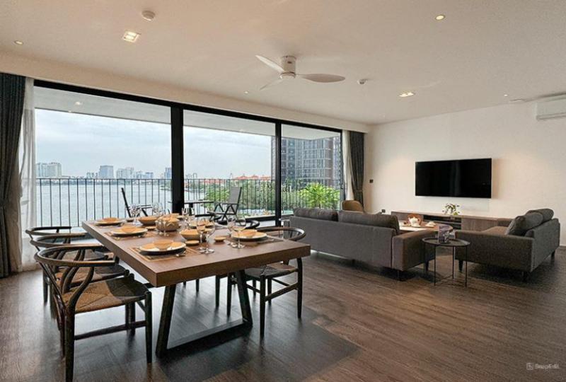 Wonderfull lake view apartment in Tay Ho for rent 3bed 3bath